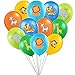 30 pièces ballons colorés tête d'animaux de la forêt,gonflables ballon imprimés latex hélium jungle zoo couleurs déco pour 1-2-3-5-6-7-8-9 ans bébé enfants garçon fille décoration de fête anniversaire