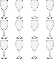 Vista 1 de ALTURA 14.2 cm 120ML 4 onzas - Juego de 12 copas de vino tinto pequeñas clásicas rojas. Vaso de vidrio blanco transparente sin plomo duradero