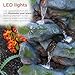 Alpine Corporation WIN582 Outdoor Floor 3-Tiered Rock Waterfall Fountain with LED Lights and Natural Stone Look, 22