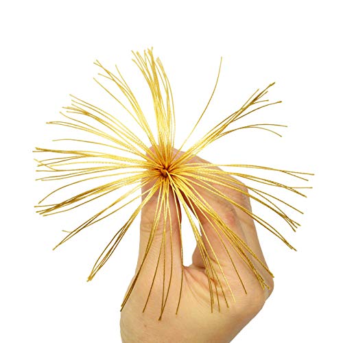 Image of 100pcs 13cm /5 Inch Silky Floss Bookmark Tassels with 2-Inch Cord Loop and Small Chinese Knot for Jewelry Making, Souvenir, Bookmarks, DIY Craft Accessory (Light Gold)