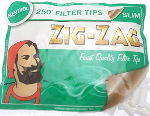 ZIG-ZAG Reseal able Bag Safety Fresh White Rolling 250 Filter Menthol Slim Tips