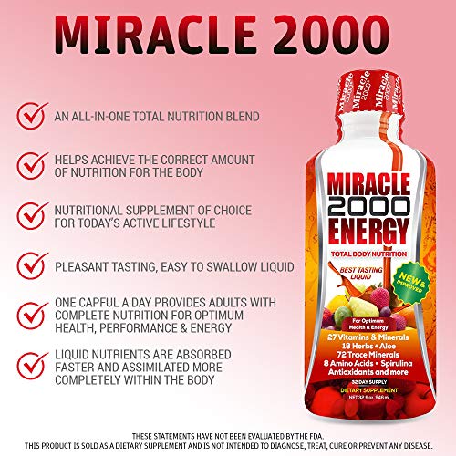 Century Systems 053326020009 Miracle 2000, Complete Liquid Multivitamin And Mineral Supplement With Amino Acids And Antioxidants thumb #1