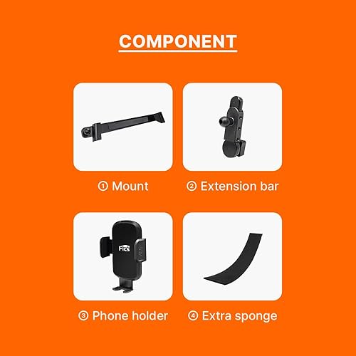 Miniatura 5 de FICS Soporte de teléfono de coche para Hyundai KONA 2021, 2022, 2023  Montaje personalizado para integración de pantalla sin costuras, accesorios