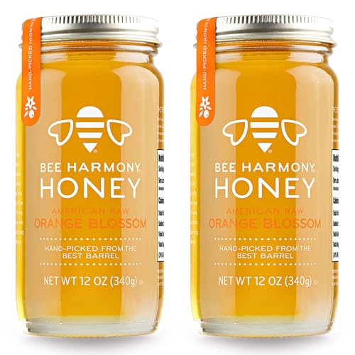 Bee Harmony Orange Blossom Raw Honey, 12 OZ (Pack of
