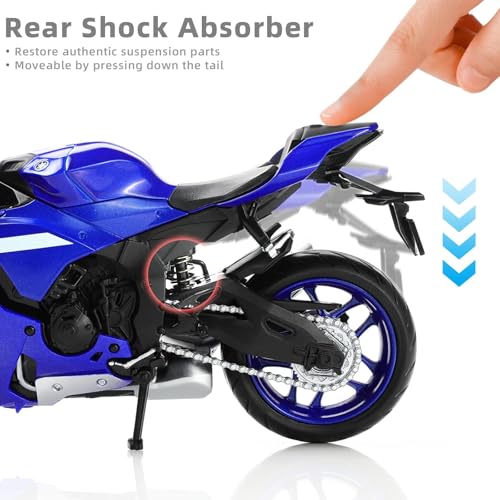 image for Risopen 1:12 Motorcycle Model Toy for Yamaha YZF-R1 1000R Metal Die-ca
