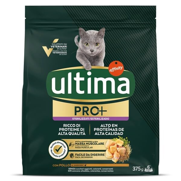Alimento para Gatos esterilizados con Pollo Ultima Pro+ Bolsa 375 g