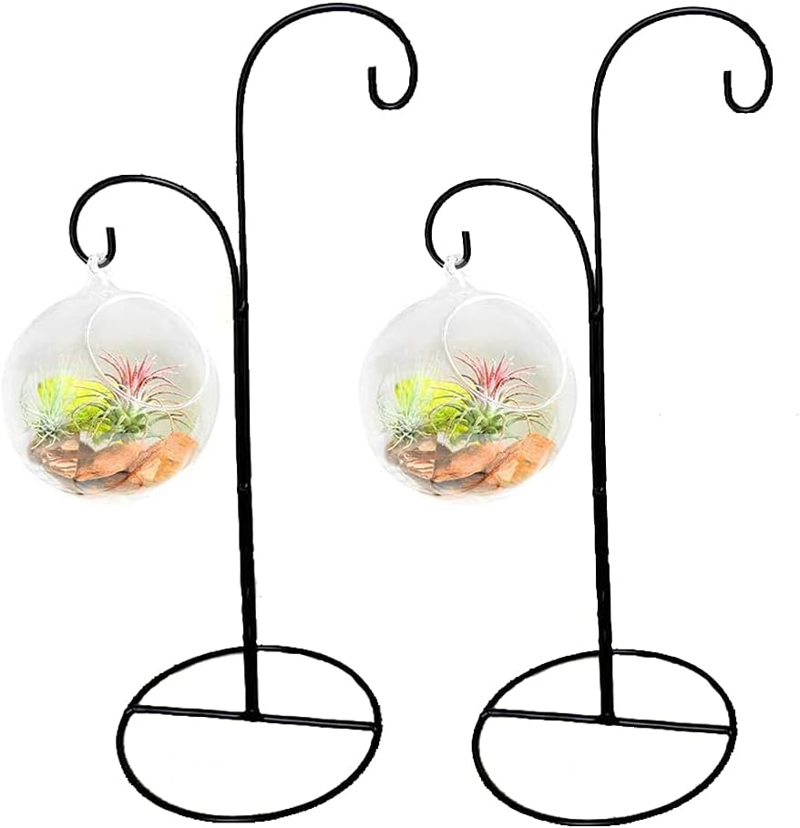 Fosinz Ornament Display Stand Vierkante Hout Ijzer Opknoping Stand