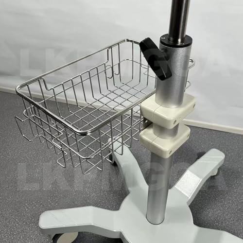 Carrito médico ajustable con parte superior grande de aleación de aluminio, 5 ruedas de freno, carrito rodante de alta capacidad para uso médico y sanitario