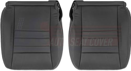 U.S.AutoSeatCover 2011 2012 Compatible con Dodge Charger SXT Driver Passenger Bottom Fundas de asiento de cuero BLK