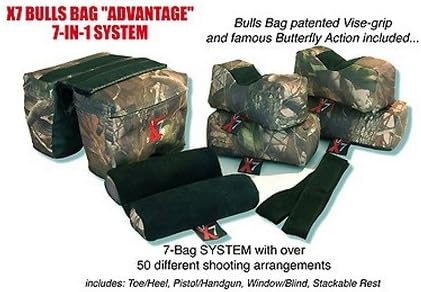 #90007-Tactical BLK X7 Advantage Advanced PRO-Shooting Rests ‘System’ New Tactical Black® LE/Suede Complete Tactical/Hunter Modular (7 Bag Set) (*Pre-Filled)