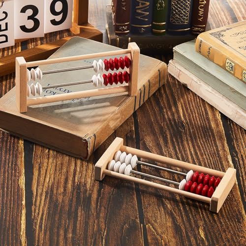 Image of 8 Pcs Mini 20-Bead Wooden Rekenrek Abacus, Abacus for Kids Math, Math Counters Manipulatives Counting Rack for Kids Educational Toys Elementary Toddlers Preschool Learning