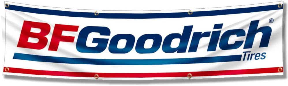 ENMOON Tires Banner Car Racing Flag 2x8ft Brass Grommets Car Show Garage Shop Sign Wall Decor