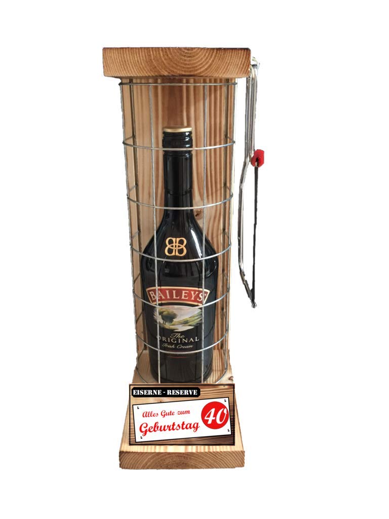 Eiserne Reserve Geschenk Geburtstag Geschenke für Frauen Baileys Geschenkset 40 Geburtstag Gitter incl. Notsäge -r-: Alles Gute zum 40. Geburtstag Likör (1 x 0.7 l)
