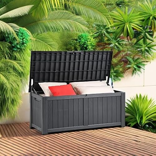 image for YITAHOME 120 Gallon Outdoor Storage Deck Box, Large Resin Patio Storag