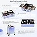 JINGUAN 4 in 1 Professional Makeup Train Case Aluminum Cosmetic Case Rolling Case Extra Large Trolley Makeup Travel Organizer, with 360° Swivel Wheels for Nail Technicians, Makeup Artist