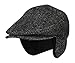 100% Wool Herringbone Winter Ivy Cabbie Hat w/ Fleece Earflaps – Driving Hat