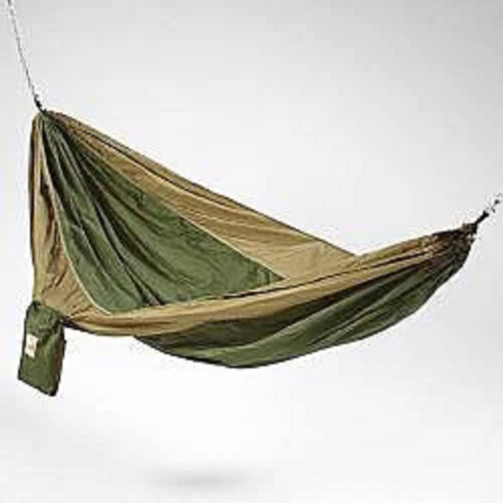 Extra Large Double Hammock for 2 Person, UV Resistant, Parachute Silk Waterproof with Stuff Sack | Hanging Style with Hooks, Size 8Ft L X 6Ft W, Quick Drying, Cozy Soft Durable Sage Green Brown Color