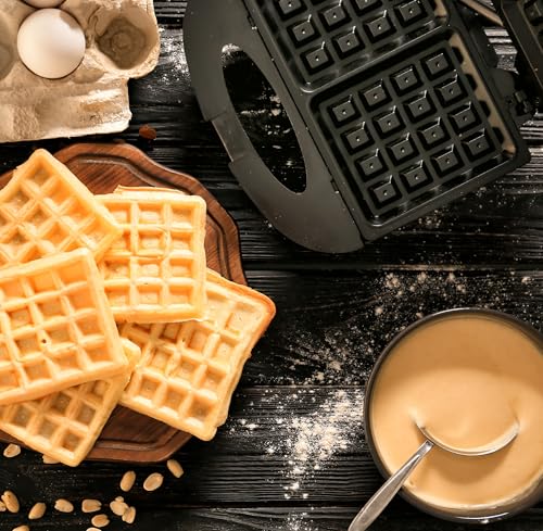 LITTLE BALANCE 8820 Happy Gaufres Gaufrier électrique Plaques anti adhésives Sans PFAS Pour des gaufres gourmandes à grands trous Poignée froide - vue 4