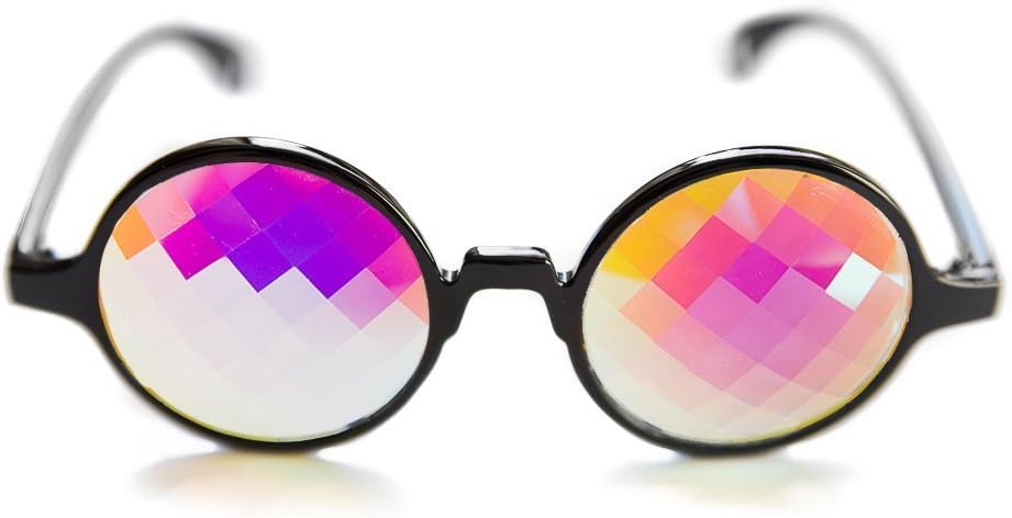 Kaleidoscope Glasses Black Frame Rainbow Lens Prism Diffraction