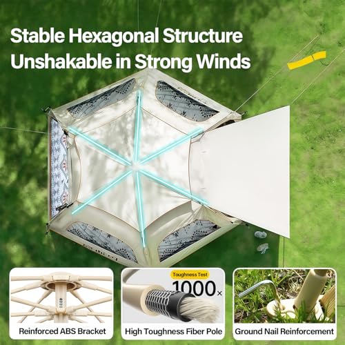 Carpa camping automática 3-4 personas resistente al viento miniatura 3