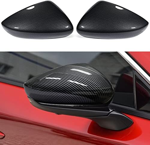 2pcs for Mazda 3 2024 2023 2022 2021 2020 Accessories Aggressive Look Sporty Car Exterior Door Side Rearview Mirror Cover Trims Cap Protector -Carbon Fiber Style