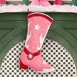 xo, Fetti Cowgirl Boot Stocking | Western Holiday Party Decorations, Cowgirl Christmas, Rodeo Theme, White Elephant, Girly Stocking