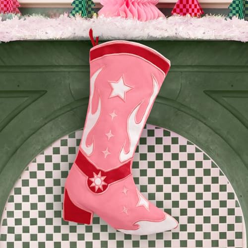 xo, Fetti Cowgirl Boot Stocking | Western Holiday Party Decorations, Cowgirl Christmas, Rodeo Theme, White Elephant, Girly Stocking by xo, Fetti - Used condition - US$10.52