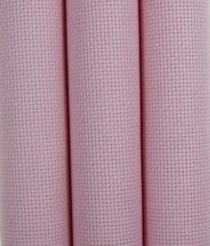Image of KCS 3 pc of 15 inch x 18 inch(38cmx45cm) Counted Cross Stitch Cotton Aida Cloth Needlework Rolled Fabric Box,16CT,Pink