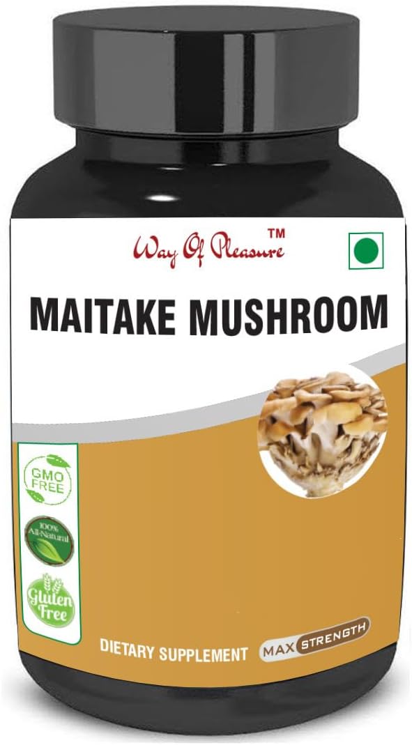 Maitake Mushroom 60 Capsule For Support to Reduce Cholesterol, Improving artery Functionality & Cardiovascular Health For Men & Women