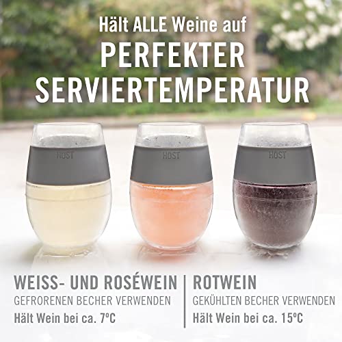 Host Wine Freeze Cup Set Of 2 - Plastic Double Wall Insulated Wine Cooling Freezable Drink Vacuum Cup With Freezing Gel, Wine Glasses For Red And White Wine, 8.5 Oz Marble - Gift Essentials #TOP1