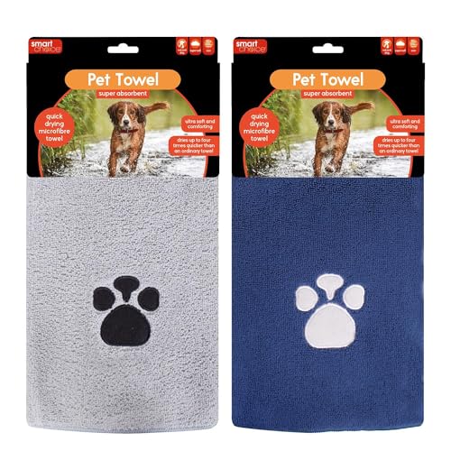 YöL Pack of 2 Microfibre Quick Drying Pet Towel Cleaning Cloth Dog Cat Puppy Soft Absorbent 150cm x 100cm