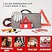 Thrive Emergency Car Kits for Vehicles - Roadside Emergency Car Kit (104 Pieces) - Car Kits for Emergency - Roadside Car Kit with Jumper Cables and Mini First Aid Kit - Gray Bag