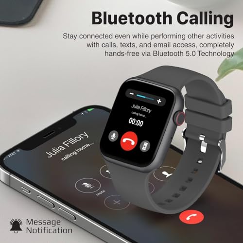 Image of Promate Xwatch-B19 Fitness Smart Watch, 1.9 inch Display Bluetooth Calling, IP67 Water Resistant, Voice Assistant, 15 Days Battery Life, 30 Sports Modes, Real-Time HR Monitor, 100+ Watch Faces (Graphite)