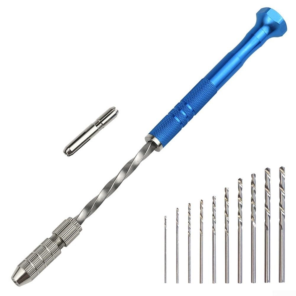 Oniissy Trapano manuale semiautomatico blu 0,5-3 mm mini per artigianato assemblaggio elettronico modellismo