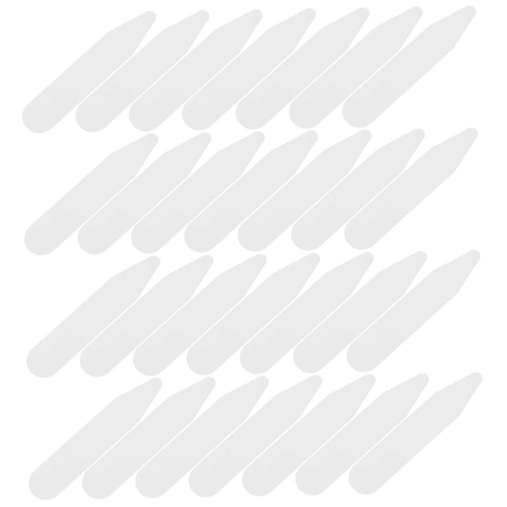 GLSTOY Collar Fixing Plate 100pcs Nylon Collar Supports Dress Shirt Collar Stays Golf Collar White 50.8x10x0.8mm