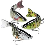 GOTOUR Fishing Lures, Full-Size Multi Jointed Swimbait, Slow Sinking Segmented Bass Fishing Lure, Sw