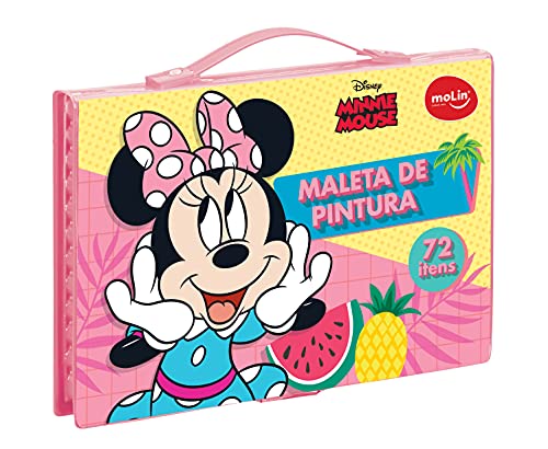 Maleta para Pintura Licenciada Minnie Completa Plastica - 01 Unidade Molin, Multicor