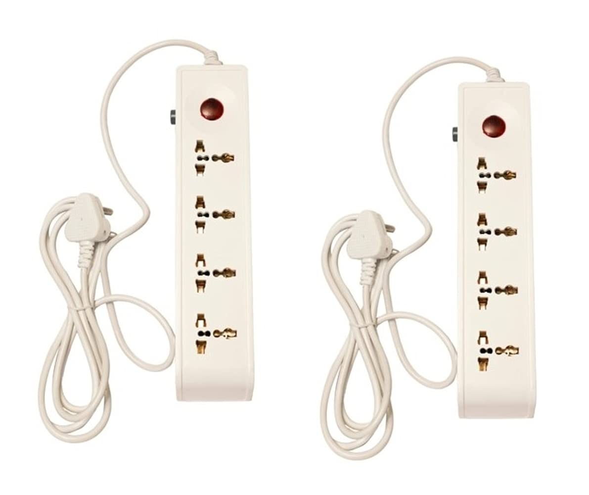 gc enterprises Series 4+1 Extension Cord/Power Strip Surge Protector Universal Heavy Duty with Push on/Off Button 6 AMP, 240 Volts Pack of 2-image-49