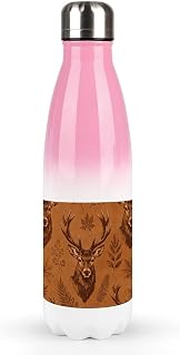 Autumn Woodland Stag Printed 17oz Insulated Stainless Steel Water Bottle,Fashionable And Durable Thermos, Gradient Cola Shape Reusable Flask for Sports, Gym, Hiking, Camping And Office