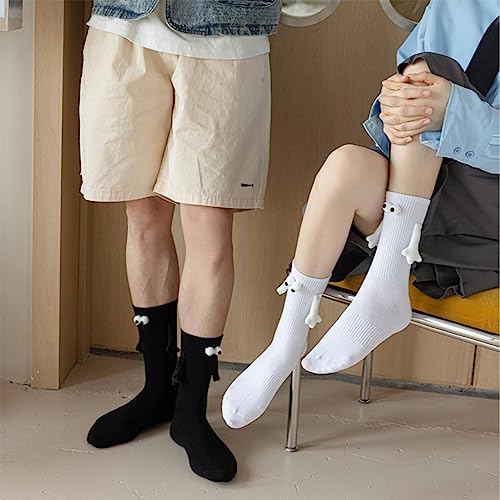 casal, meias engraçadas para casais com olhos, meias magnéticas tubo médio fofas, meias divertidas p