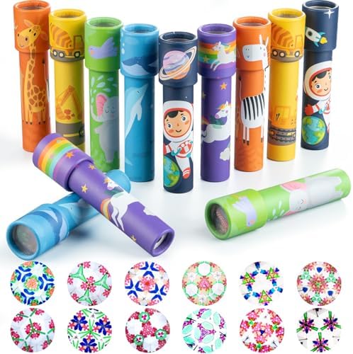 iKeelo 12 Stück Kaleidoskope Mitgebsel & Gastgeschenke für Kindergeburtstag | Klassische Kaleidoskope Kinder für Partys, Weihnachten, Schule und Klassenpreise