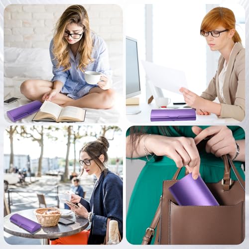 Image of Hifot Aluminium Glasses Case, Slim Reading Glasses Case, Portable Travel Metal Eyeglass Spectacles Protection Hard Shell