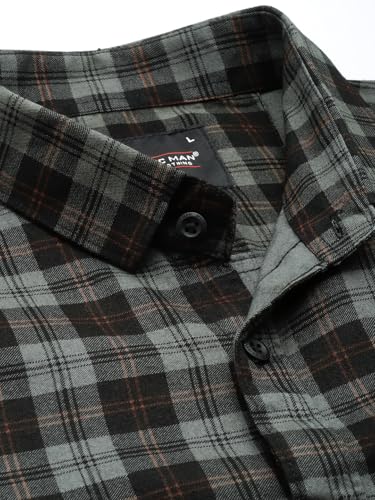 Image of Majestic Man Men Small Checkered Slim Fit Cotton Casual Shirt