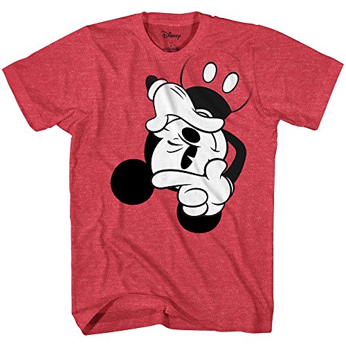T-shirt Mickey Mouse pour un look week-end décontracté en rouge chiné