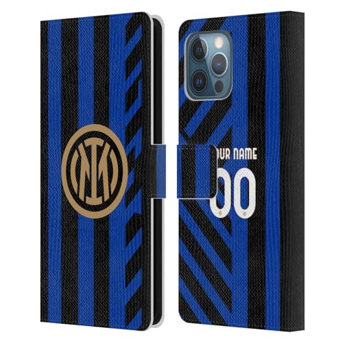Étui iPhone 12 Pro Max Inter Milan personnalisé avec rabat magnétique et fentes pour cartes