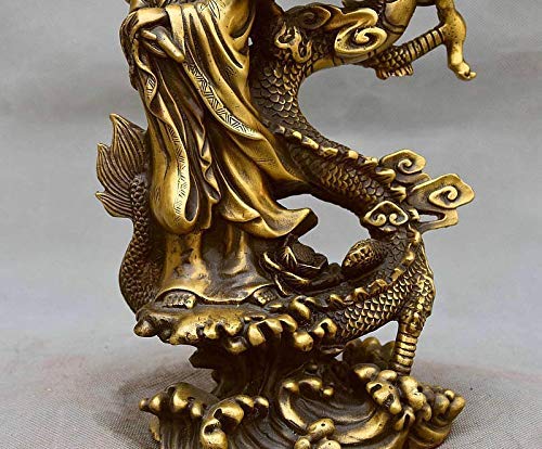 Statue de Bouddha GuanYin en Bronze Pur Contre le Stress de la Maison