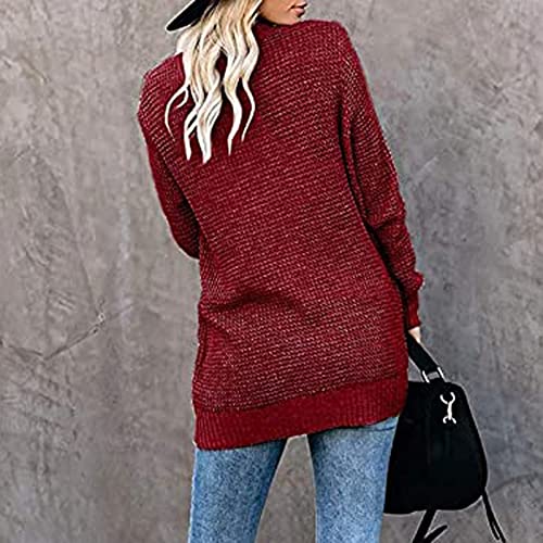 Chunky Oversized Cardigan Sweater for Women Spring Fall Fashion Open Front Knit Outerwear Long Sleeve Pocket Cardigan3