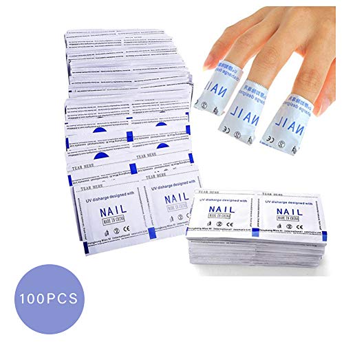 Xiton 100 Feuilles Tampons Dissolvants Pour Vernis à Ongles Jetable Tremper Wraps Foil Wraps Lingettes Shellac Paquet Scellé Individuellement Nettoyant Manucure Dissolvant Polonais