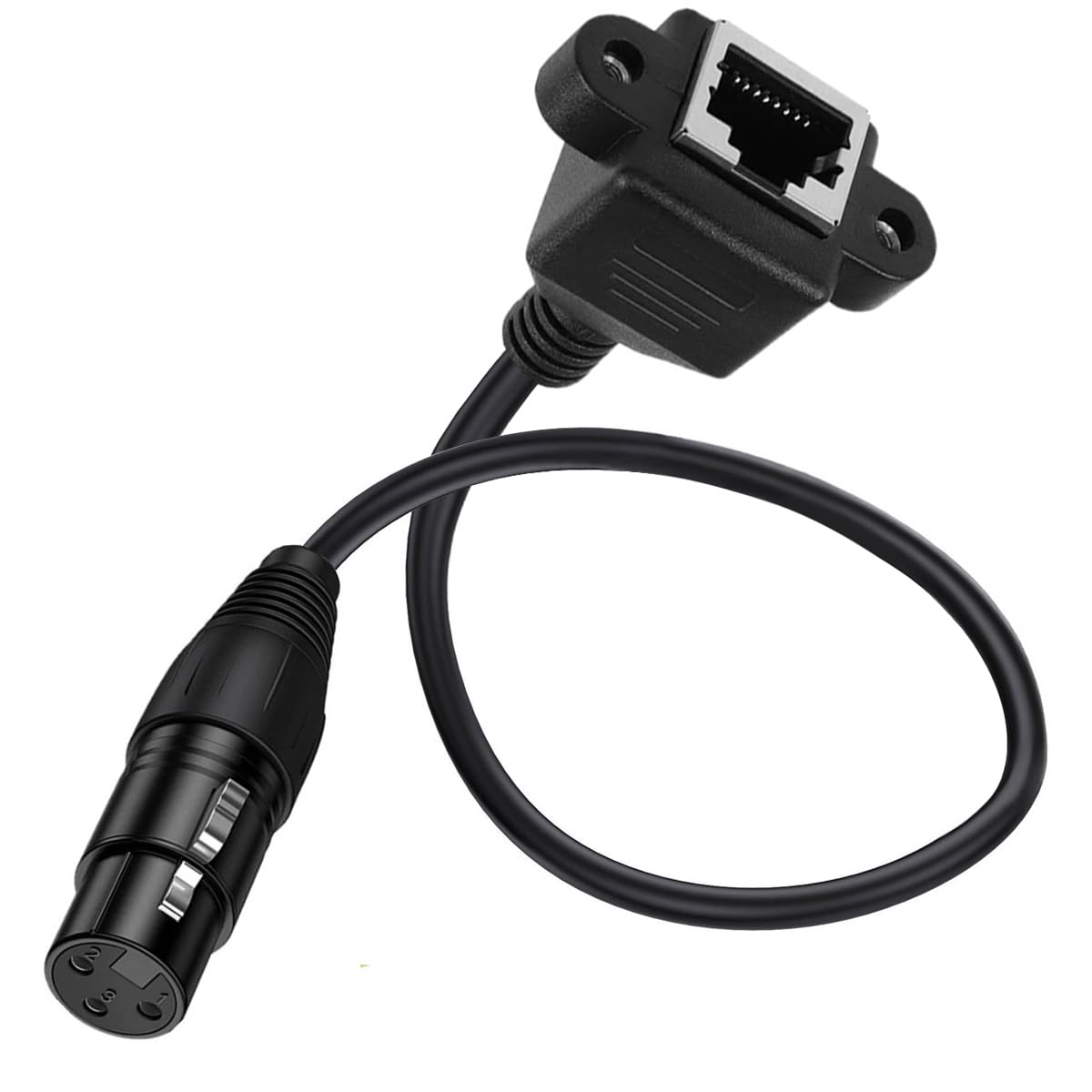 HUHANGGod 3 Pin XLR to RJ45 Cable, Female to Female With Panel Adapter