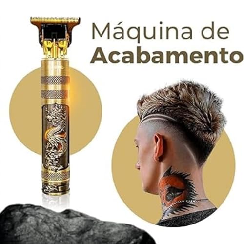 Máquina de Cortar Cabelo Barbear Acabamento Profissional Aparador de Pelos Pezinho Elétrica Sem Fio